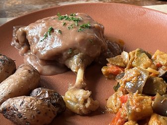 the dick dish at Le Relais de la Tour, a restaurant in Pérouges, France