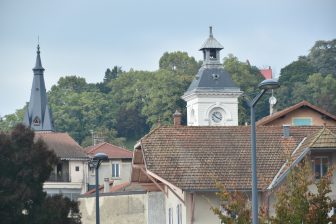 フランスの田舎町、メクシミューの駅から見た景色