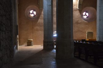 inside the church-fortress in the village of Pérouges, France