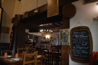 inside Le Relais de la Tour, a restaurant in the village of Pérouges, France