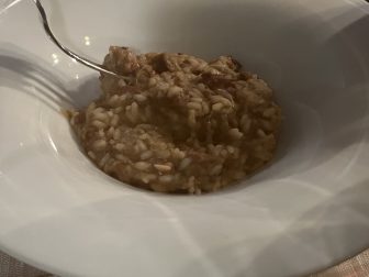 a risotto called Paniscia of Antica Osteria Ai Vini, a restaurant in Novara in northern Italy