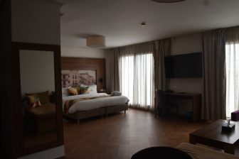 the spacious room of our hotel in Casablanca, Morocco