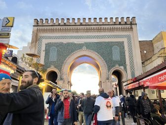 the other side of the Bab Bou Jeloud in Fez, Morocco is green