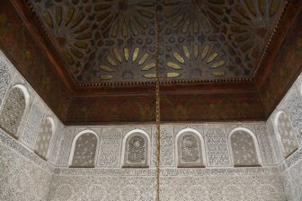 gorgeous decorations in Ben Youssuf Madrasa in Marrakesh, Morroco