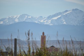 snow capped mountains seen on the way to Essaouira in Morocco