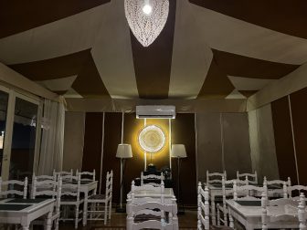 the breakfast room of Bahia Salam, the accommodation in Marrakesh, Morocco