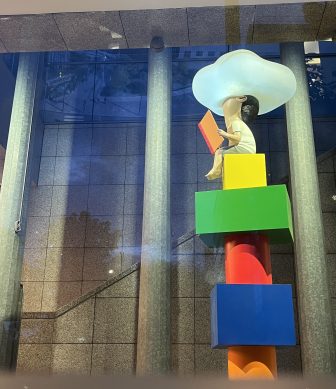 a lovely decoration in the National Library found during our evening walk in Paris, France