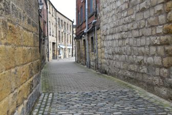 a quiet street in Alnwick in Northumberland, England