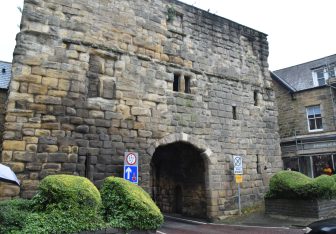the medieval gate in Alnwick in Northumberland, England