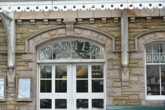 the exterior of Barter Books, an used bookshop in Alnwick in Northumberland, England