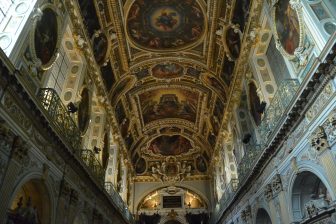 the interior of Palace of Fontainebleau in France