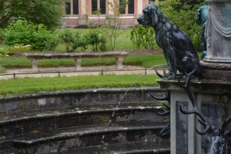 a fountain in the garden of Palace of Fontainebleau in France