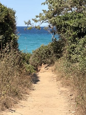 the footpath to Baia dei Turchi, the beach in the southern Italy