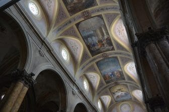 the ceiling of the Basilica of Saints Peter and Paul in Galatina in Apulia in southern Italy