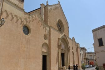 the exterior of the Basilica of Santa Caterina d'Alessandria in Galatina in Apulia, Italy