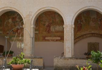 the cloister of the Basilica of Santa Caterina d'Alessandria in Galatina in Apulia, Italy
